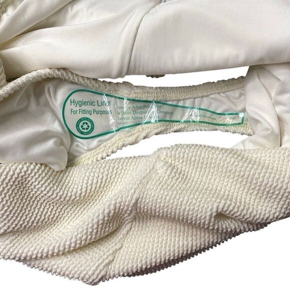 Good American Women’s Knit One Shoulder Thong Bodysuit Ivory 5/6 Small NWT - Picture 5 of 7